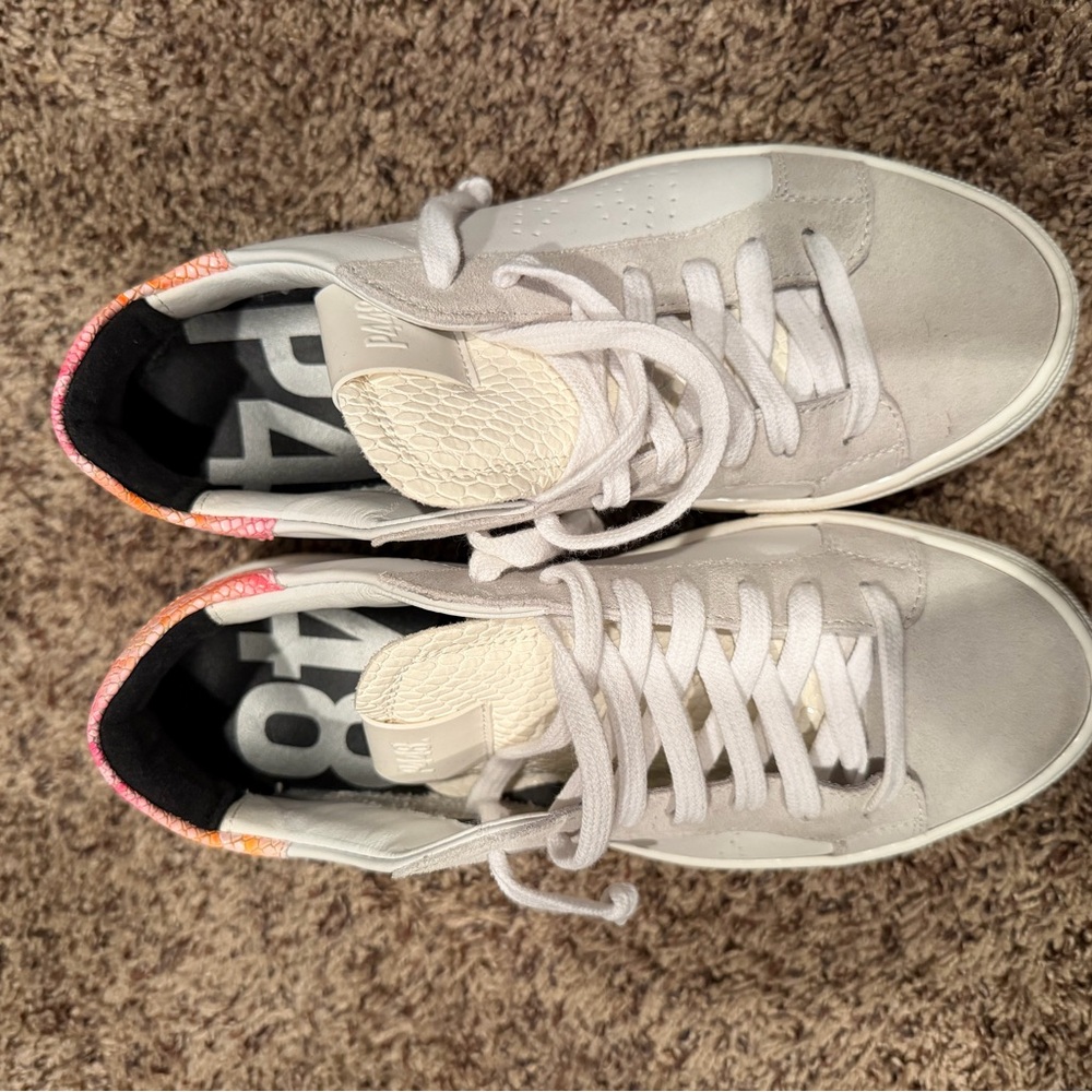 P448 Thea shabby shoe sneaker neon snakeskin suede size 37